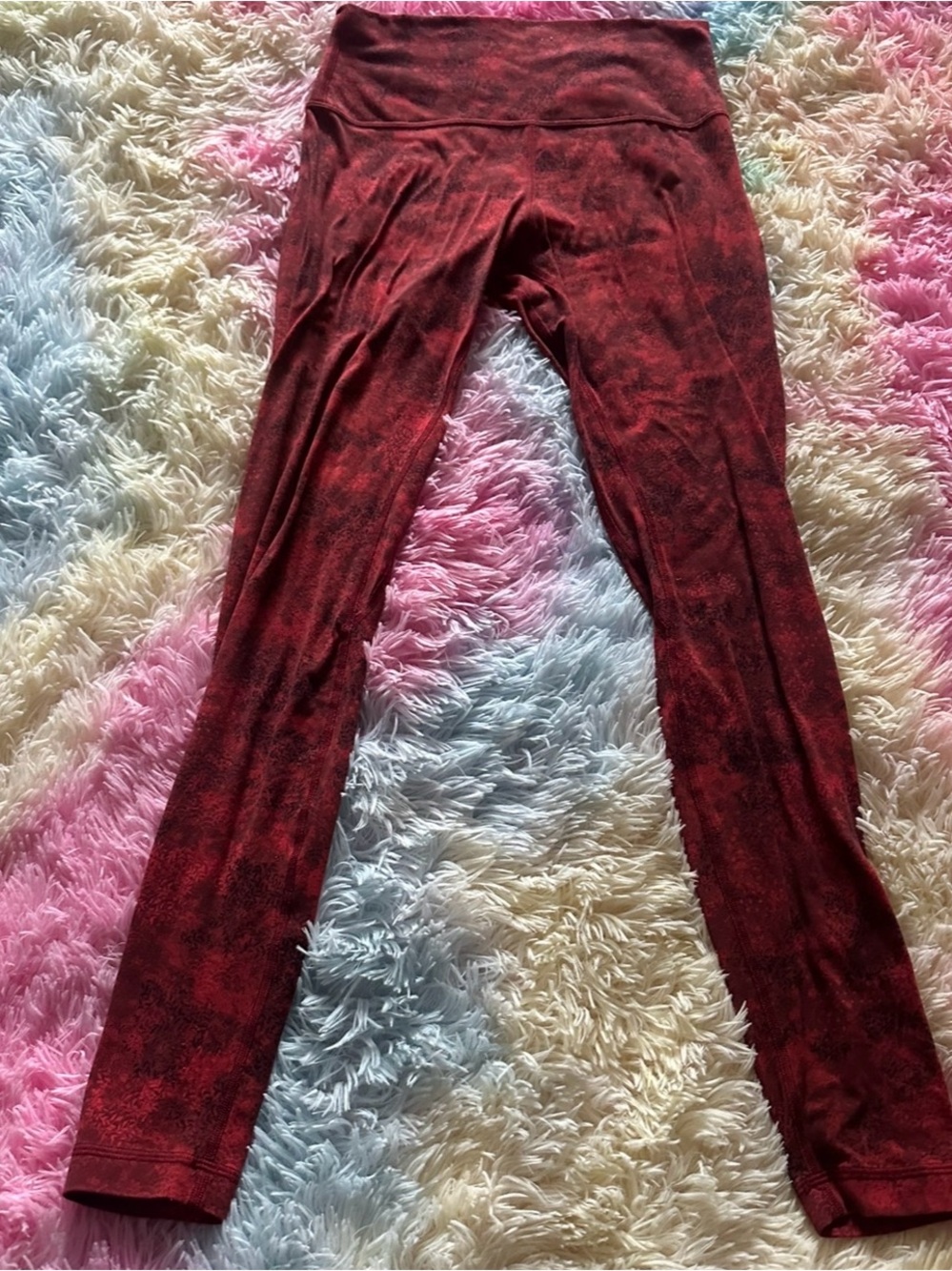 lululemon red patterned leggings size 6